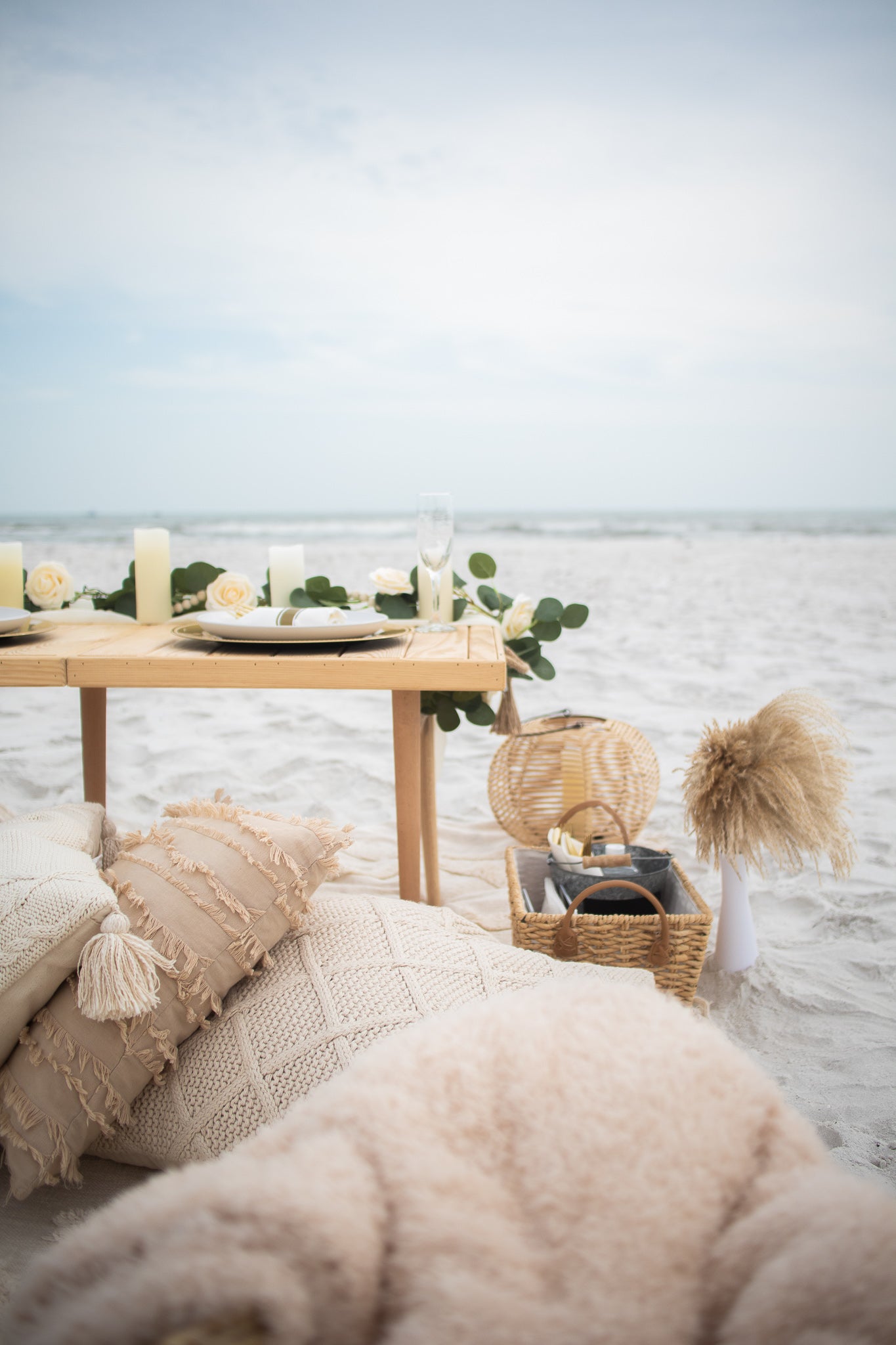 Polished Picnic Package on fort myers beach at evening time