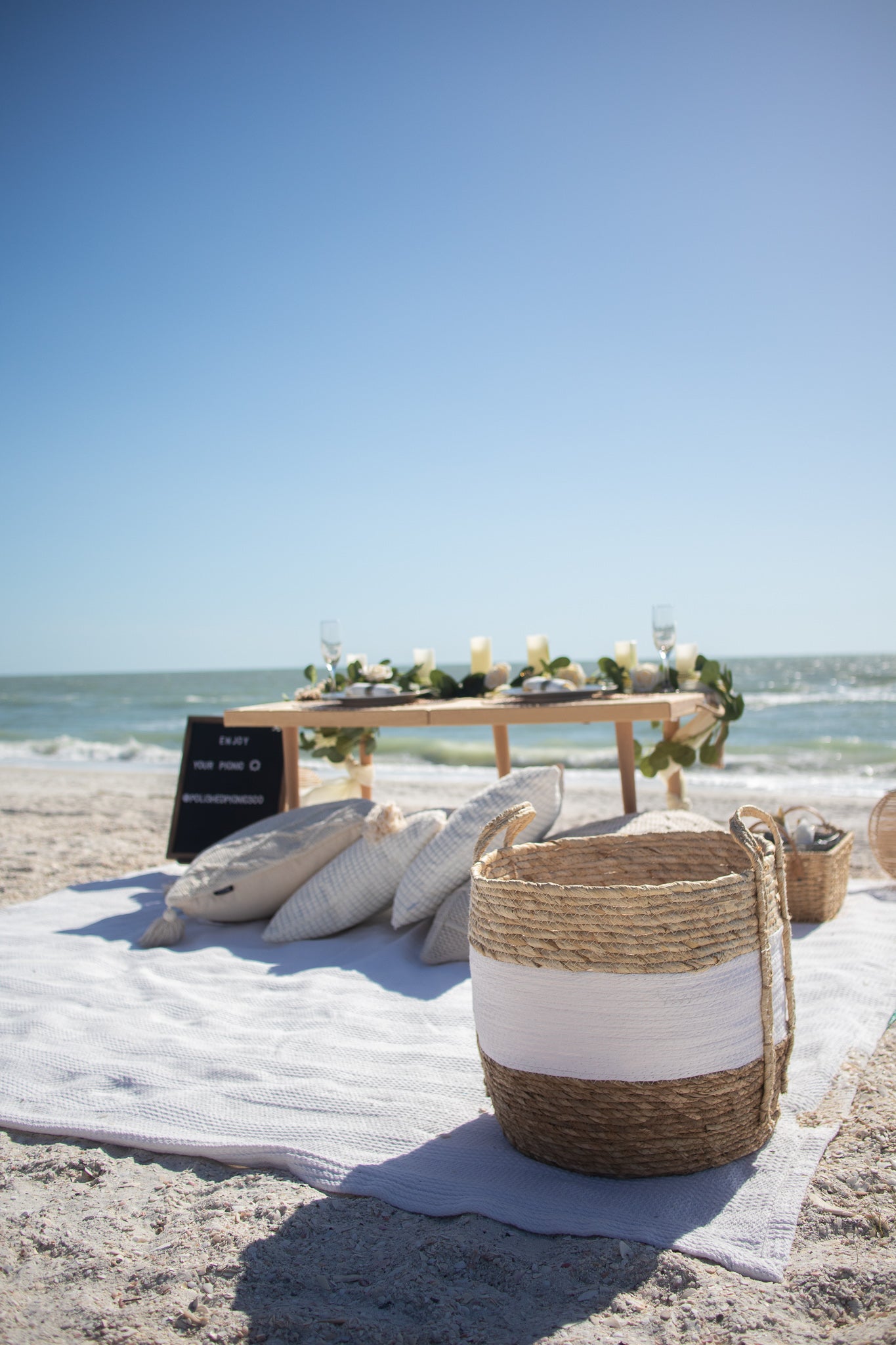 luxury beach pop-up picnics with picnic goals in southwest florida